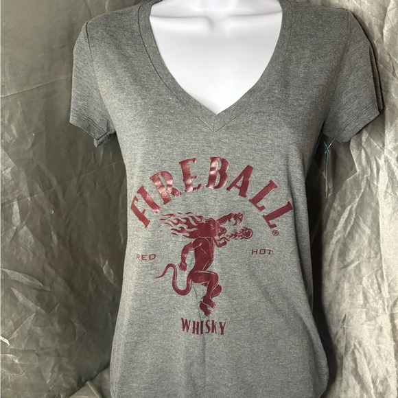 Women's Gray Graphic V-Neck Tee - Picture 1 of 3